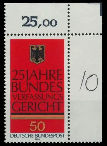 BRD 1976 Nr 879 postfrisch ECKE-ORE 80369E