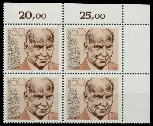 BRD 1977 Nr 942 postfrisch VIERERBLOCK ECKE-ORE 803DEE