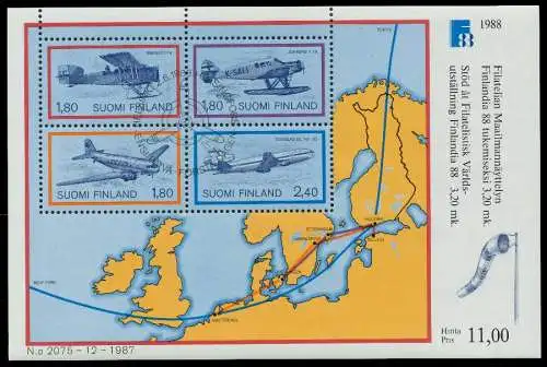 FINNLAND Block 4 zentrisch gestempelt S01986A