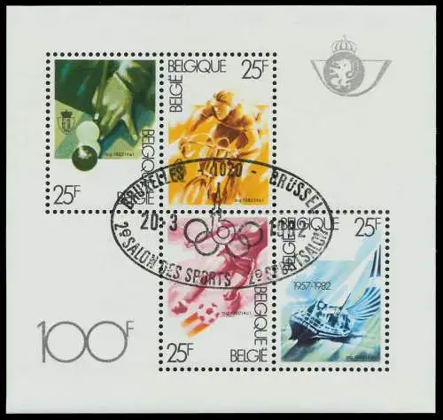 BELGIEN Block 52 zentrisch gestempelt S01974E