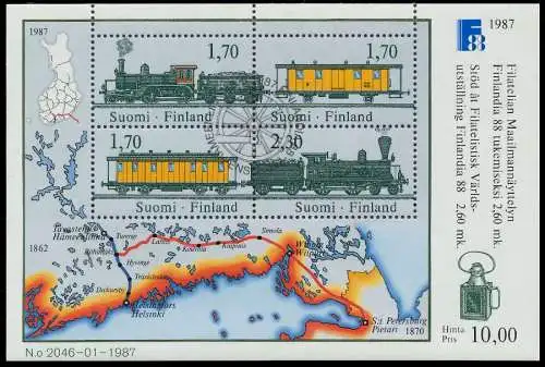 FINNLAND Block 3 zentrisch gestempelt S018D9A