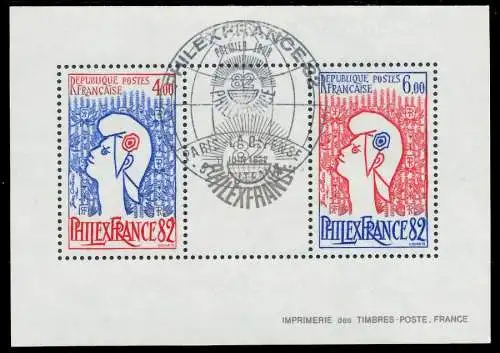 FRANKREICH Block 6 zentrisch gestempelt 8051CA