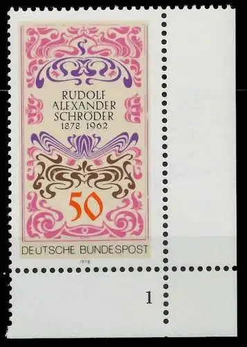 BRD 1978 Nr 956 postfrisch FORMNUMMER 1 80526A