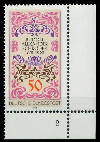 BRD 1978 Nr 956 postfrisch FORMNUMMER 2 S5F04BE