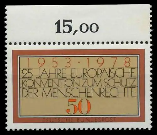 BRD BUND 1978 Nr 979 postfrisch ORA 80558A