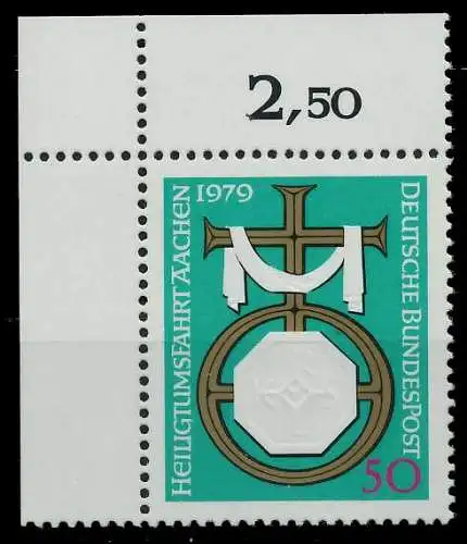 BRD 1979 Nr 1017 postfrisch ECKE-OLI 8078EA