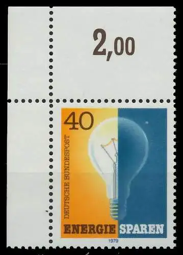 BRD 1979 Nr 1031 postfrisch ECKE-OLI 807ACE