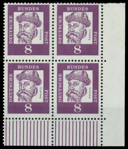 BRD DS BED DEUT Nr 349x postfrisch VIERERBLOCK ECKE-URE 807B5A