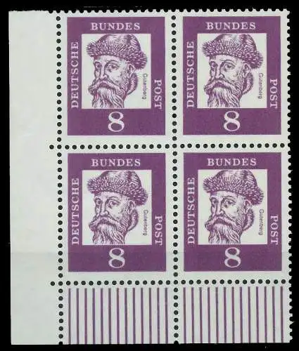 BRD DS BED DEUT Nr 349x postfrisch VIERERBLOCK ECKE-ULI 807B5E