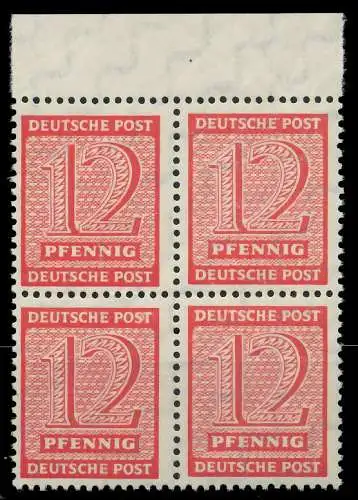 SBZ WESTSACHSEN Nr 132Xw postfrisch VIERERBLOCK ORA 8096B6