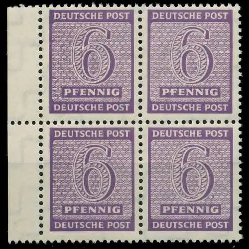 SBZ WESTSACHSEN Nr 129Xw postfrisch VIERERBLOCK 8096C6