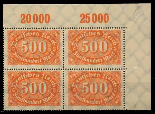 D-REICH INFLA Nr 251 postfrisch VIERERBLOCK ECKE-ORE 809712