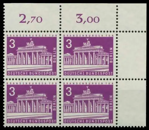 BERLIN DS BAUTEN 2 Nr 231 postfrisch VIERERBLOCK ECKE-O S5F91CA