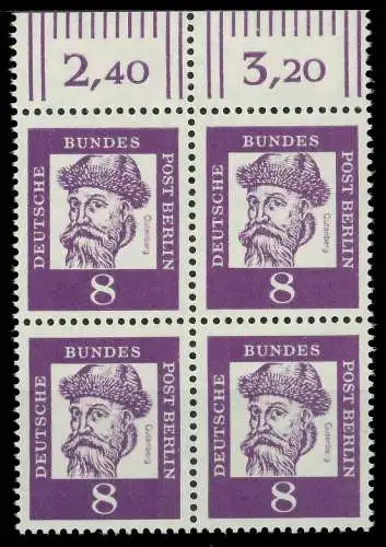 BERLIN DS BED. DEUT. Nr 201 postfrisch VIERERBLOCK ORA 809842