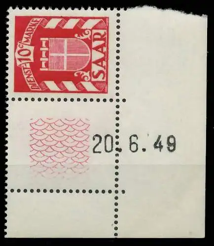 SAAR DIENSTMARKEN Nr 33Br postfrisch 809A46