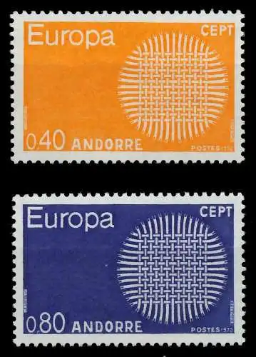 ANDORRA (FRANZ. POST) 1970 Nr 222-223 postfrisch 809B5A