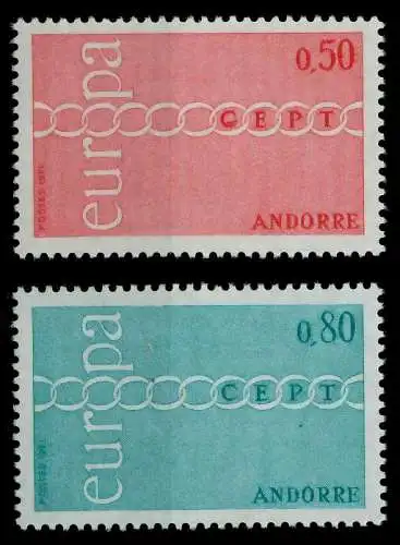 ANDORRA (FRANZ. POST) 1971 Nr 232-233 postfrisch 809BBE