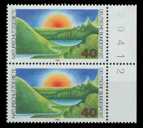 BRD 1980 Nr 1052 postfrisch SENKR PAAR SRA 80BE6A