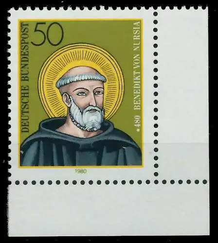 BRD BUND 1980 Nr 1055 postfrisch ECKE-URE 80BE9A