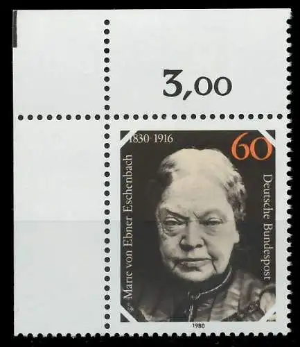 BRD BUND 1980 Nr 1057 postfrisch ECKE-OLI 80BECA