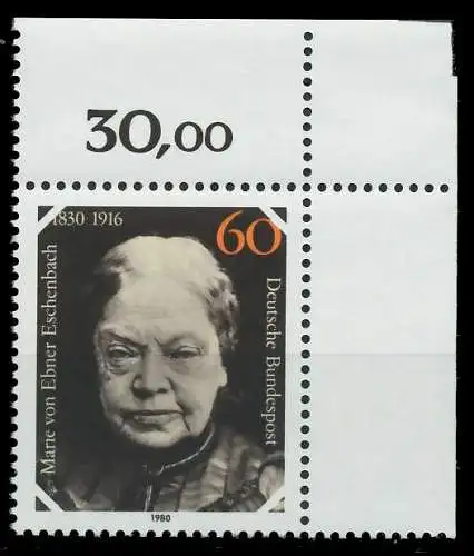 BRD BUND 1980 Nr 1057 postfrisch ECKE-ORE 80BED6