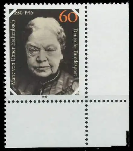BRD BUND 1980 Nr 1057 postfrisch ECKE-URE 80BEFA
