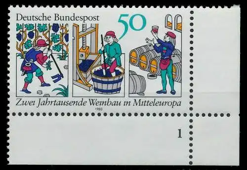 BRD BUND 1980 Nr 1063 postfrisch FORMNUMMER 1 S607012