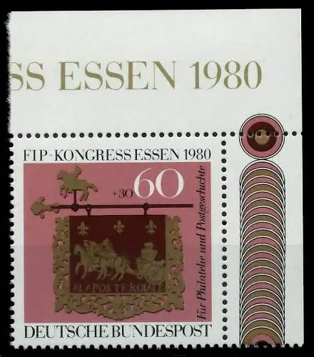 BRD 1980 Nr 1065 postfrisch ECKE-ORE S60705E