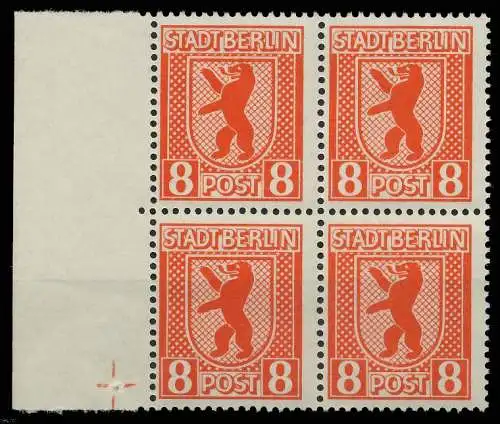 SBZ BERL. BRANDENB. Nr 3Avx postfrisch VIERERBLOCK SRA 80F452
