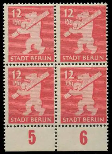 SBZ BERL. BRANDENB. Nr 5AAwbz postfrisch VIERERBLOCK UR 8101DA