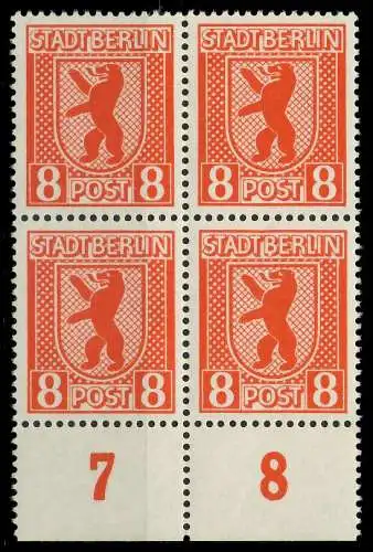 SBZ BERL. BRANDENB. Nr 3Avx postfrisch VIERERBLOCK URA 81023E