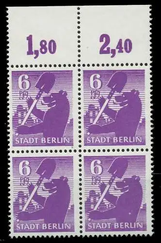 SBZ BERL. BRANDENB. Nr 2Aaux postfrisch VIERERBLOCK ORA 810266