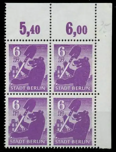 SBZ BERL. BRANDENB. Nr 2Aauy postfrisch VIERERBLOCK ECK 81028A