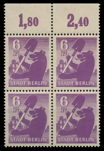 SBZ BERL. BRANDENB. Nr 2Aawbz postfrisch VIERERBLOCK OR 810326