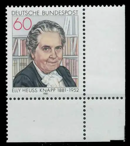 BRD BUND 1981 Nr 1082 postfrisch ECKE-URE 811526