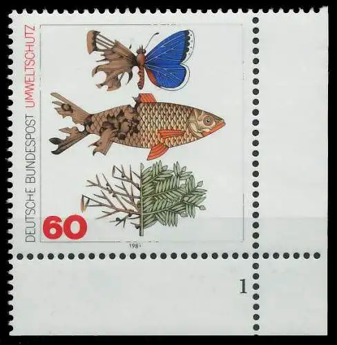 BRD BUND 1981 Nr 1087 postfrisch FORMNUMMER 1 S628A7E