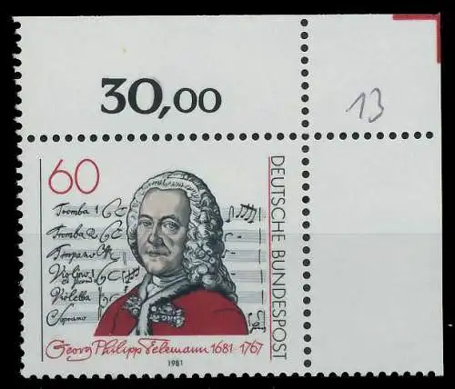 BRD BUND 1981 Nr 1085 postfrisch ECKE-ORE 81159A