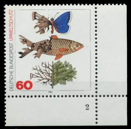 BRD BUND 1981 Nr 1087 postfrisch FORMNUMMER 2 81159E