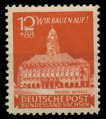 SBZ OSTSACHSEN Nr 65aA postfrisch 8140FE