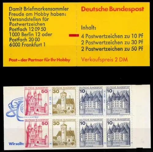 BRD MARKENHEFTCHEN Nr MH 21bmZ postfrisch S62DD9E