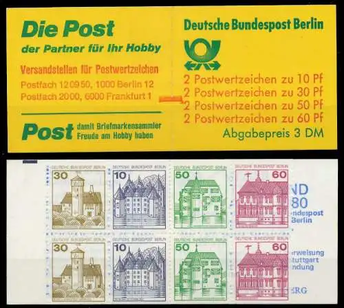 BERLIN MARKENHEFTCHEN Nr MH 12bmZ postfrisch 815C76
