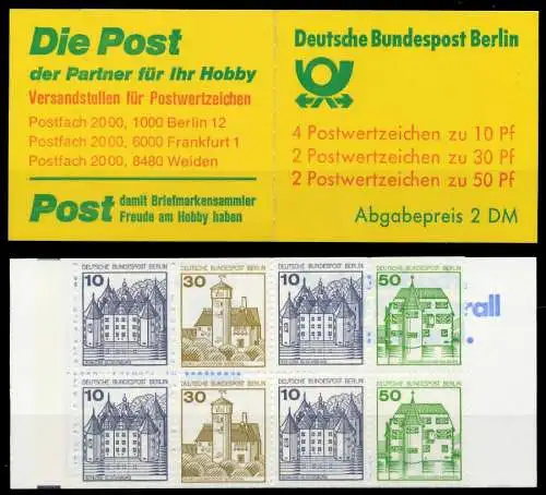 BERLIN MARKENHEFTCHEN Nr MH 11poZ postfrisch 815CB2