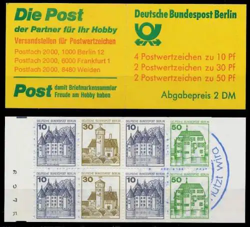 BERLIN MARKENHEFTCHEN Nr MH 11noZ postfrisch 815CBA