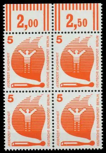 BERLIN DS UNFALLV Nr 402 postfrisch VIERERBLOCK ORA 818EBE