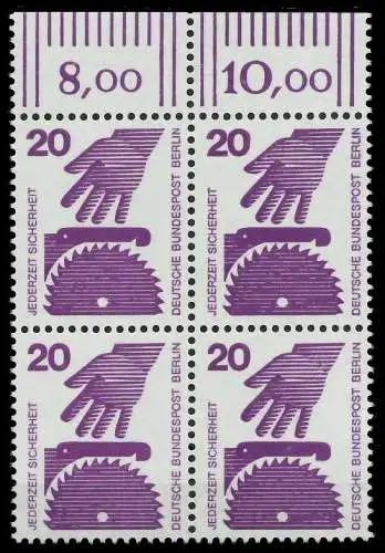 BERLIN DS UNFALLV Nr 404 postfrisch VIERERBLOCK ORA 818ECE