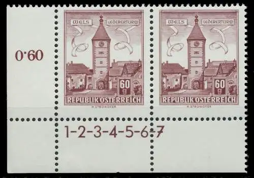 ÖSTERREICH Nr 1113cy SZ 1-7 postfrisch WAAGR PAAR ECKE- 81932A