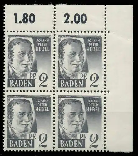 FZ BADEN 1. AUSGABE SPEZIALISIERT Nr 1yvI + 1yv 81AE96