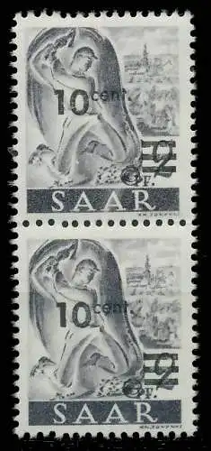 SAARLAND 1947 Nr 226ZII postfrisch SENKR PAAR 81AFDE
