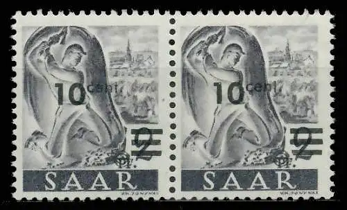 SAARLAND 1947 Nr 226ZII postfrisch WAAGR PAAR 81AFE6