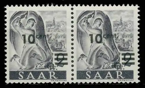 SAARLAND 1947 Nr 226ZII postfrisch WAAGR PAAR 81AFEE